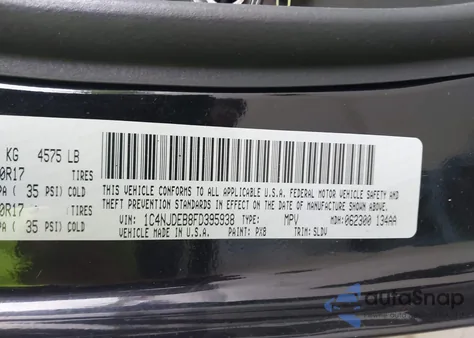 2015 Jeep Compass High Altitude Edition из США, поврежденный, VIN 1C4NJDEB8FD395938